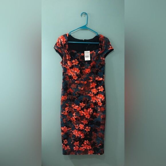 NWT … CHEZTU “Size: 6” Burnt Orange Dress - Picture 1 of 4